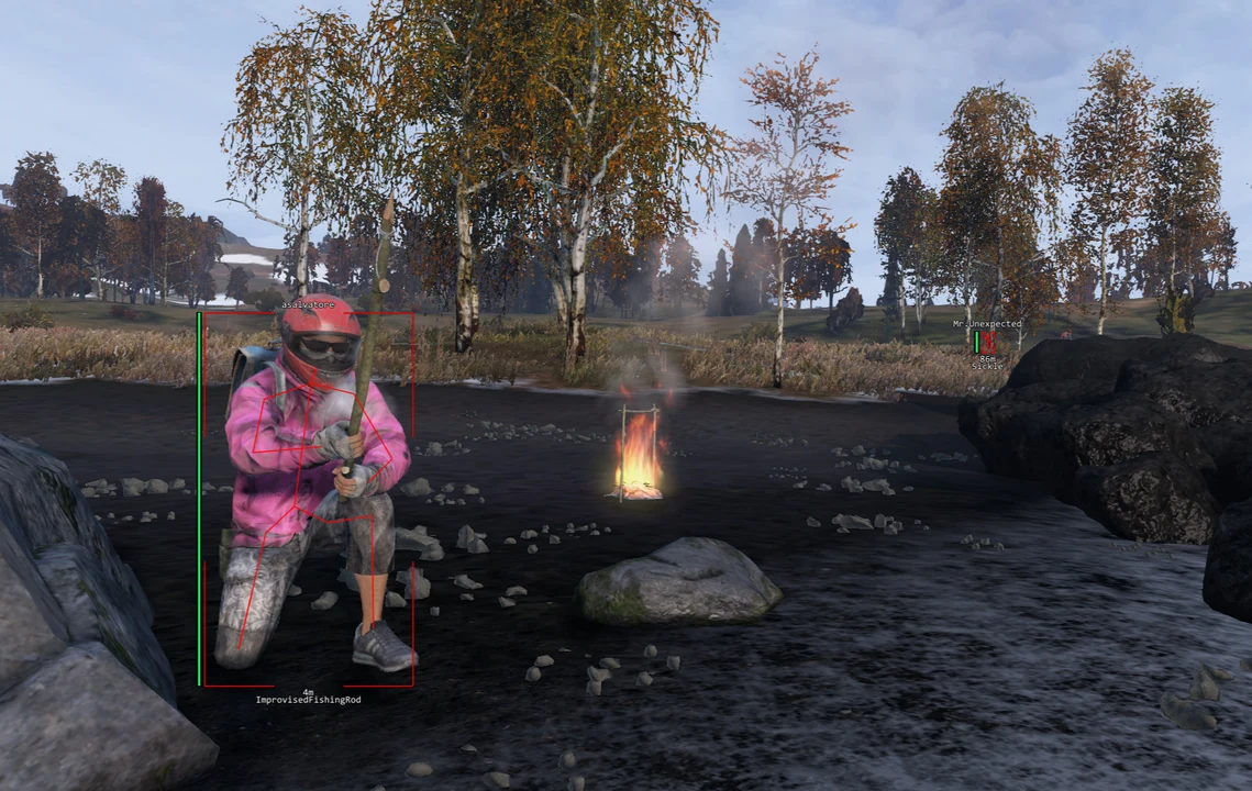 DayZ ESP overlay showing player positions
