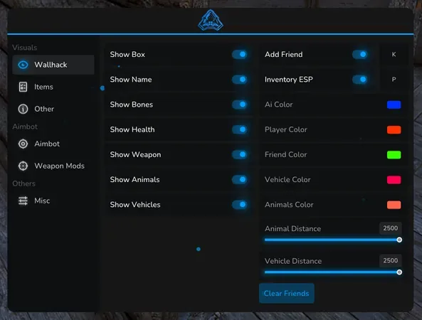 ZSOFTWARE Wallhack menu