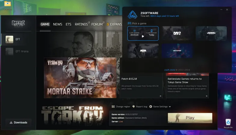 ZSOFTWARE Tarkov hack launcher and injector